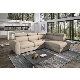 Cegléd sarokgarnitúra L - jobbos - bézs színben