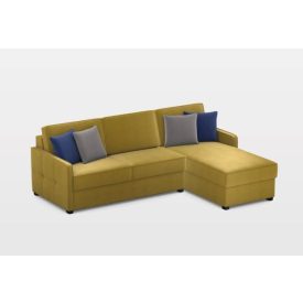   Keskeny karfás ágyazható sarokkanapé 254 cm X 184 cm - nyitható tárolóval -jobbos