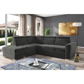   Nagykanizsa sarok ülőgarnitúra puffal - balos 274 cm X 231 cm - fekete színben