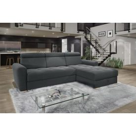   Nagykanizsa sarokkanapé - jobbos 270 cm X 189 cm - fekete színben