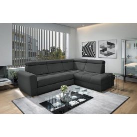   Nagykanizsa sarok ülőgarnitúra - jobbos 274 cm X 210 cm - fekete színben