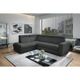   Nagykanizsa sarok ülőgarnitúra - balos 274 cm X 210 cm - fekete színben