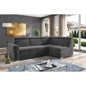   Nagykanizsa sarok ülőgarnitúra - jobbos 274 cm X 174 cm - fekete színben