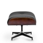 Design fotel Tokió lábtartóval FEKETE BŐR / sötét dió